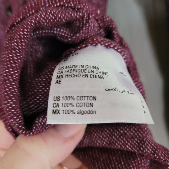 Men's American Rag Burgundy Chambray Button down Flannel Size Small - Picture 4 of 5